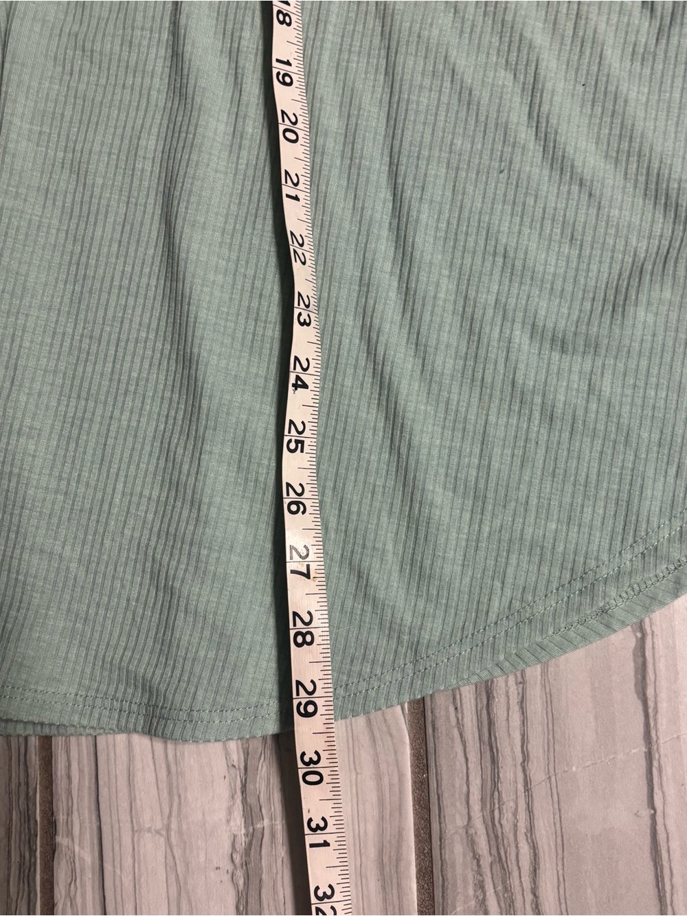 Pinkblush Mint Ribbed Short-Sleeve V-Neck Top with Button Detail - Picture 5 of 6
